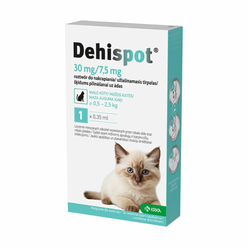 Dehispot Spot-on attārpošanas pilieni kaķiem 30/7.5 mg 0.35 ml 0.5–2.5 kg N1